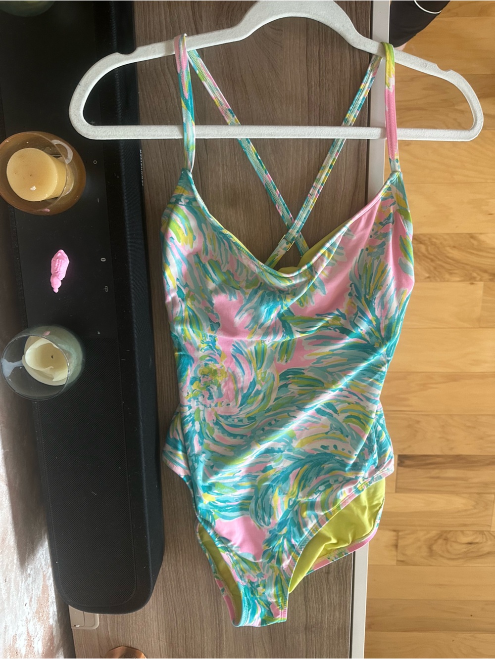 Lilly Pulitzer Pink, Aqua & Yellow One-Piece Swimsuit
